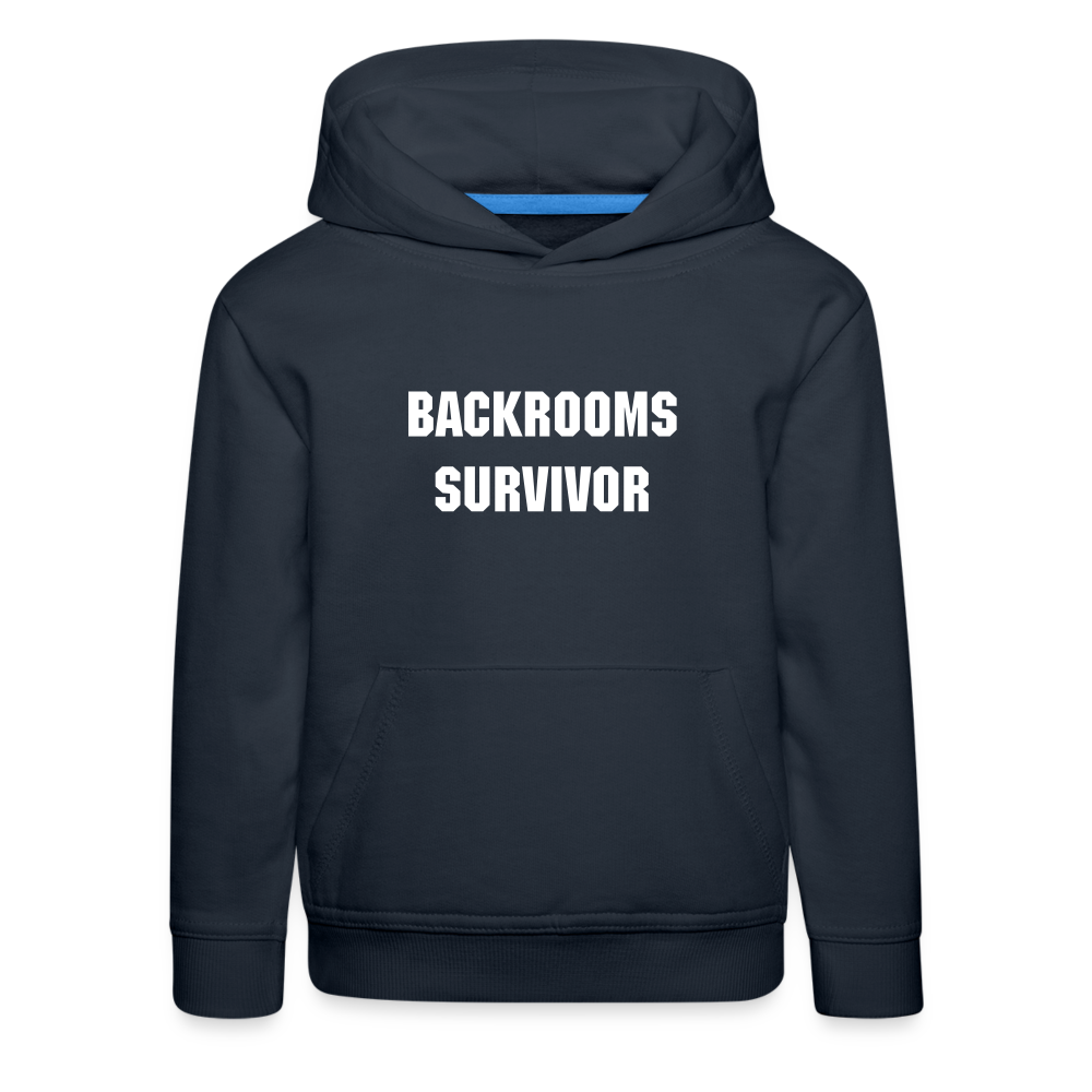 Kinder Hoodie "Backrooms Survivor" - Navy