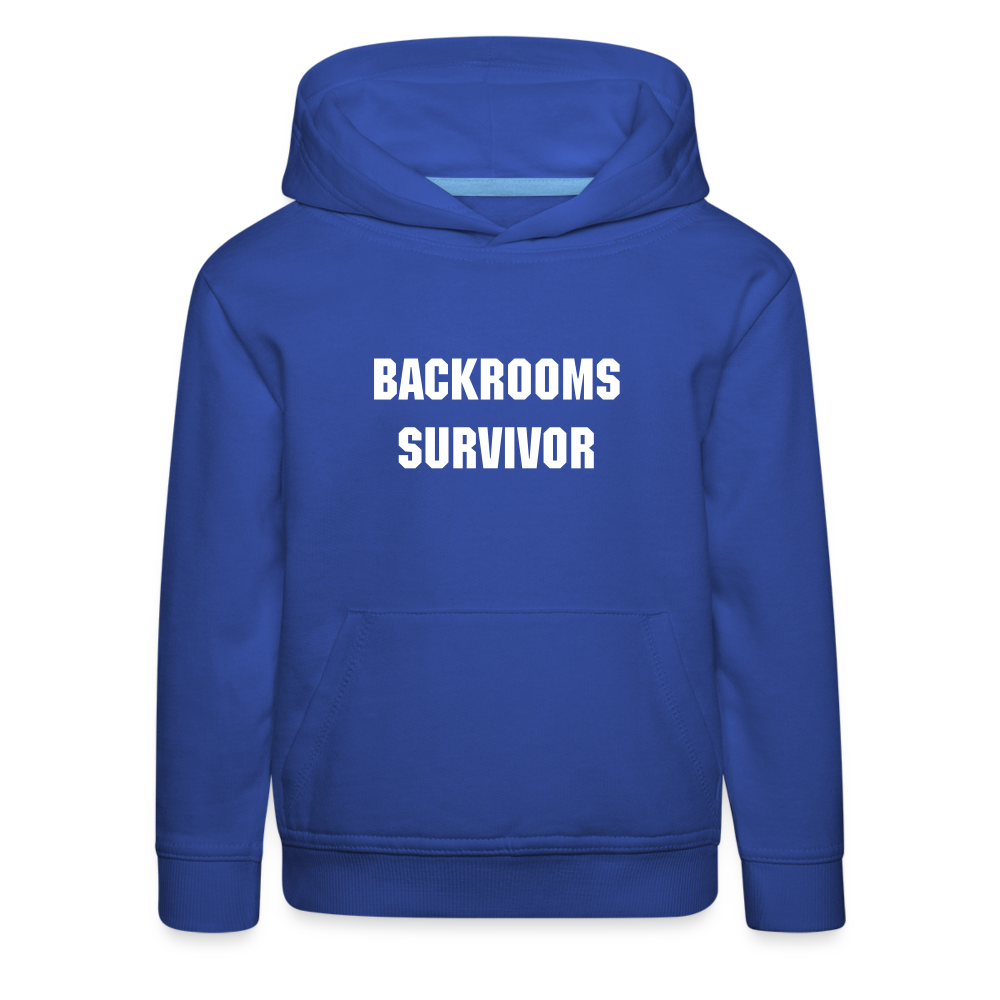 Kinder Hoodie "Backrooms Survivor" - Royalblau