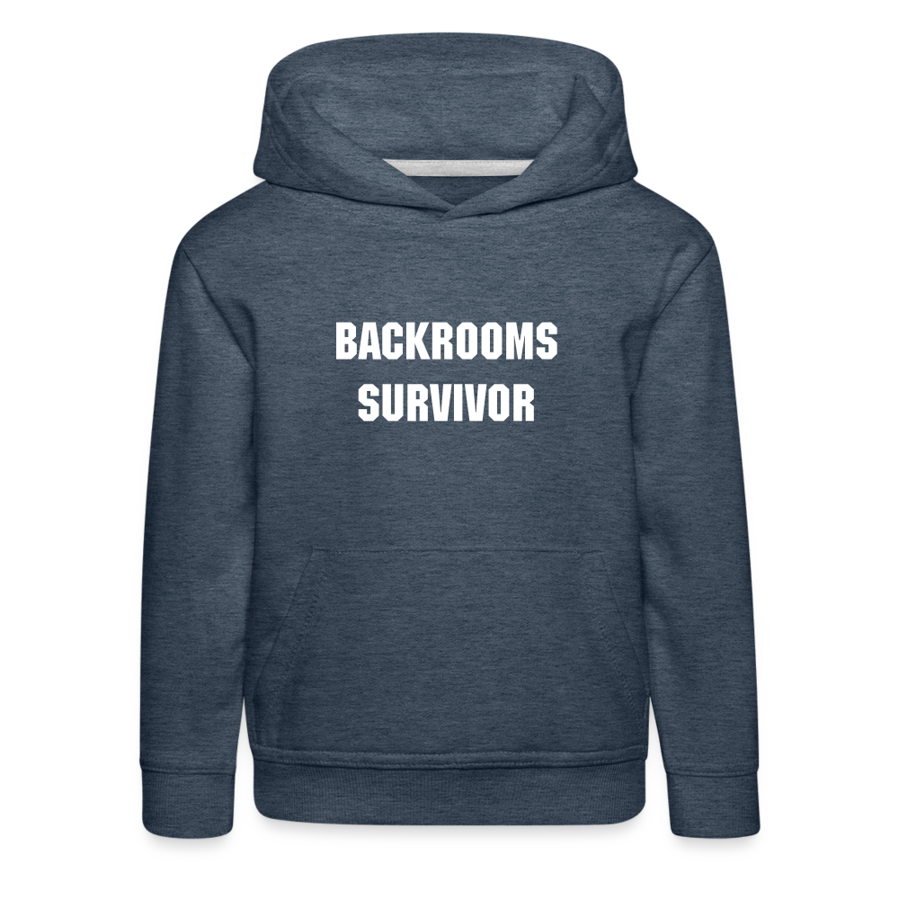 Kinder Hoodie "Backrooms Survivor" - Jeansblau